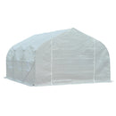 Greenhouses, 15 x 10ft Soft Cover Walk-In Greenhouse - White - Seasonal Overstock