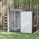 3.3' x 3.4' Lockable Lean-to Steel Storage Shed - Light Grey - Seasonal Overstock