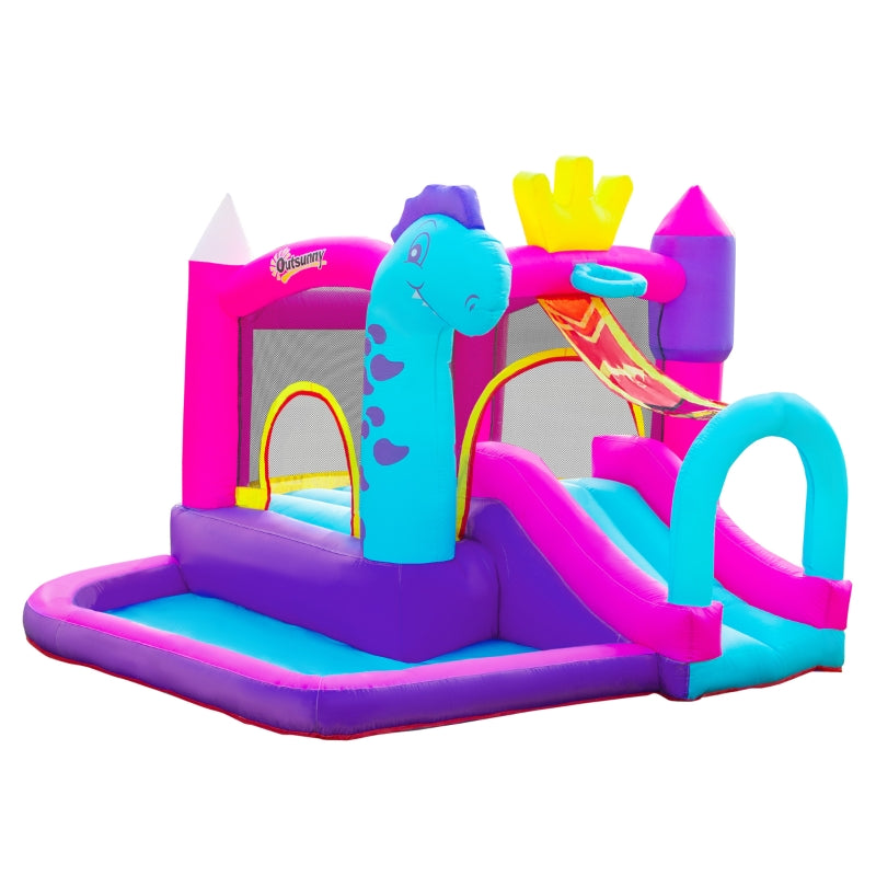 4-in-1 Water Monster Bouncy Castle with Slide and Water Pool 9.8' x 8.9' x 6.6' - Seasonal Overstock
