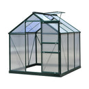 Greenhouses, 6.2' x 6.3' Walk-In Greenhouse with Aluminum Frame, Polycarbonate Panels, Sliding Door - Green - Seasonal Overstock
