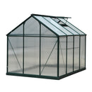 Greenhouses, 6.2' x 8.3' Walk-In Aluminum Frame Greenhouse with Polycarbonate Panels, Sliding Door - Green - Seasonal Overstock