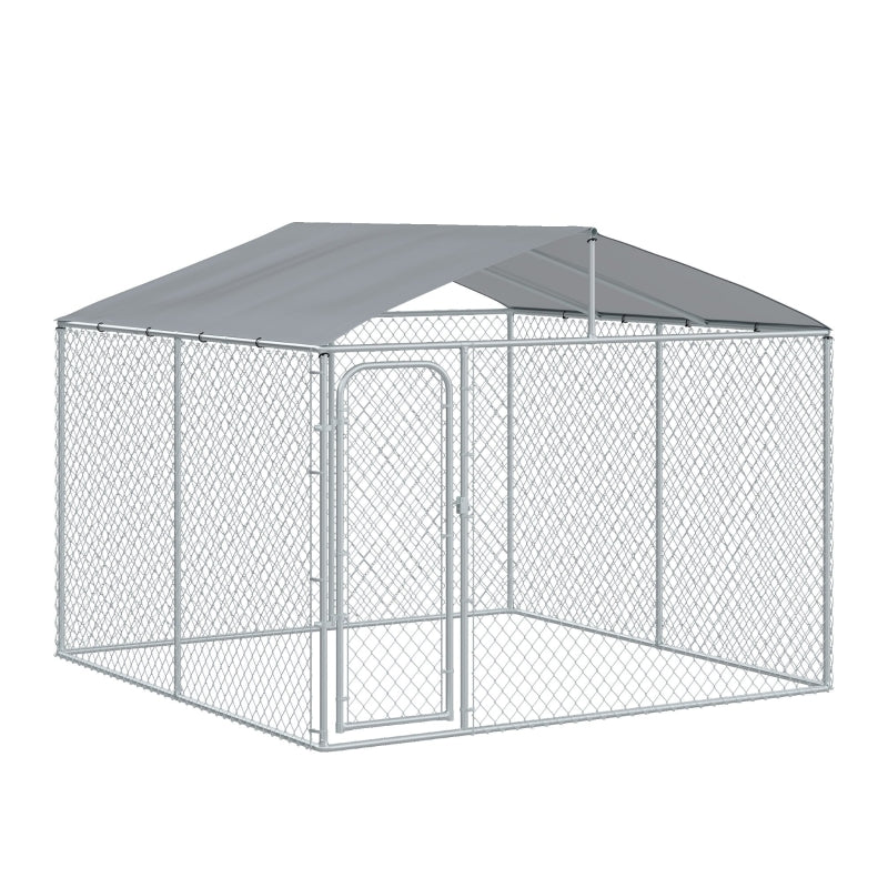 9.8' x 9.8' Large Dog House Kennel Pen with Canopy Shade - Seasonal Overstock