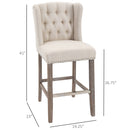 Cecilia 26" Beige Upholstered Counter Stool (2 Pack) - Seasonal Overstock