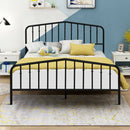 Hugo Black Queen Size Vintage Metal Spindle Platform Bed - Seasonal Overstock