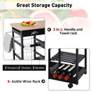 Kitchen Cart, Kinsley Rolling Kitchen Cart - Black - Seasonal Overstock