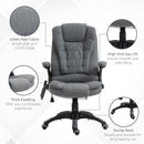 Maverick Luxury Executive Chair with Vibration Massage and Reclining - Grey Fabric - Seasonal Overstock