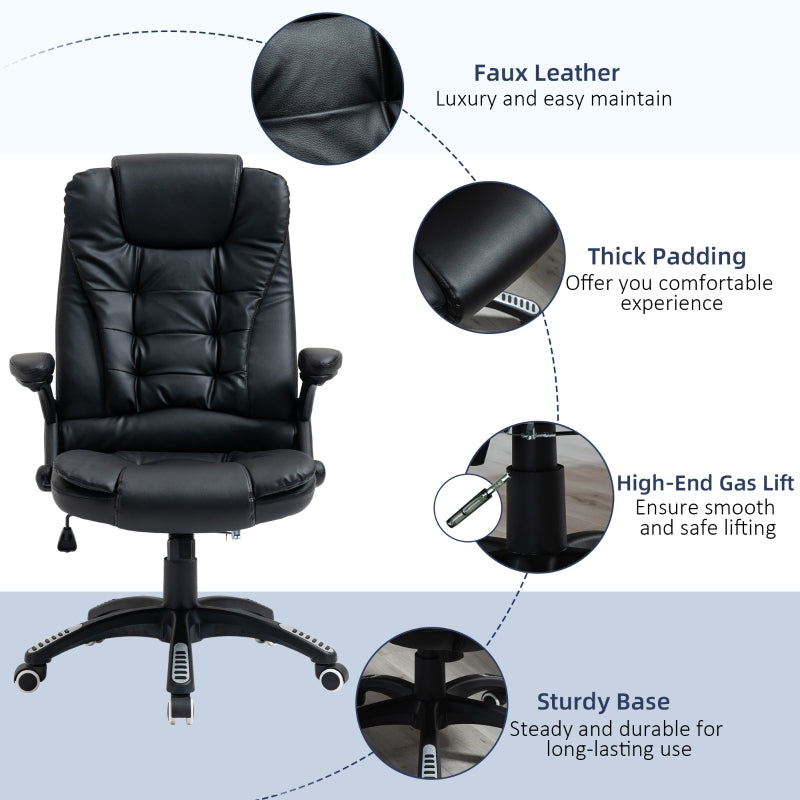 Maxwell Faux Leather Executive Office Chair - Black - Seasonal Overstock