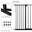 Pet Barriers, Pressure Fit Pet Barrier Adjustable Dog Gate for Doorways 29.9"-42.1" - Black - Seasonal Overstock