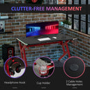 Ranger 47" Gaming Desk with LED Side Light Strip & USB Charging Port - Seasonal Overstock