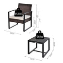 Ricardo 3pc Rattan Wicker Chair and Table Set - White and Brown - Seasonal Overstock