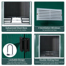 Storage Sheds, 11.2' x 12.5' Large Garden Storage Shed with Dual Sliding Doors - Green - Seasonal Overstock