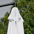 Patio Umbrella, 11ft Offset Cantilever Patio Umbrella with Easy Tilt Adjust - White - Seasonal Overstock