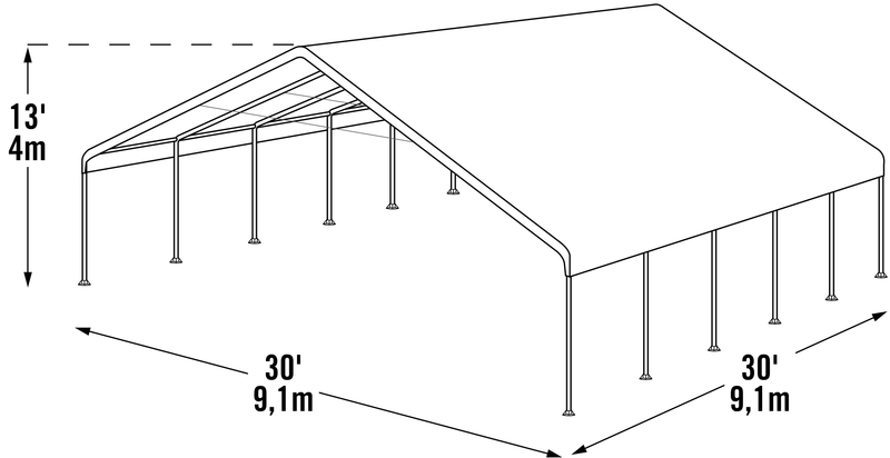 30' x 30' Ultra Max Canopy Tent - Fire Rated - Seasonal Overstock