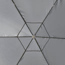 Gazebos, 13ft Hexagonal Portable Party Gazebo with Mesh Walls - Dark Grey - Seasonal Overstock