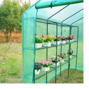 Greenhouses, 8 x 6 x 7ft Walk-In Soft Cover Greenhouse with Shelves - Seasonal Overstock
