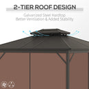 Jasper 10' x 12' Aluminum Two Tier Hard Top Patio Gazebo - Seasonal Overstock