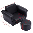 Kids Furniture, Kids Casa Kids Chair and Ottoman Set - Black - Seasonal Overstock