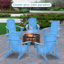 Linkin Wood Adirondack Chair in Blue - Seasonal Overstock
