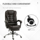 Marlos High Back Faux Leather Executive Chair with Footrest - Brown - Seasonal Overstock