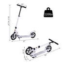 Folding Scooter for Teens and Adults in White - Seasonal Overstock