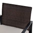 Ricardo 3pc Rattan Wicker Chair and Table Set - White and Brown - Seasonal Overstock