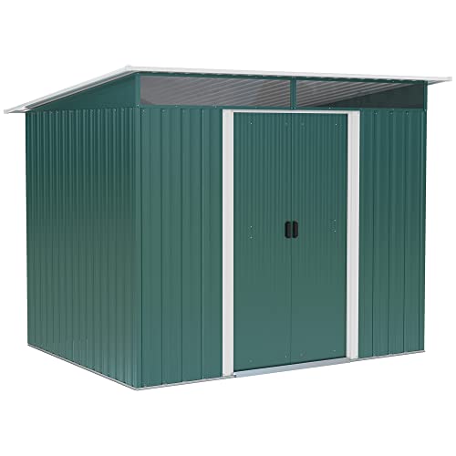 6' x 8.5' Outdoor Garden Storage Shed - Dark Green - Seasonal Overstock