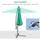 10' Deluxe Cantilever Patio Umbrella - Green - Seasonal Overstock