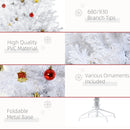 Christmas Trees, 4.9ft White Artificial Christmas Tree with Ornaments - Seasonal Overstock