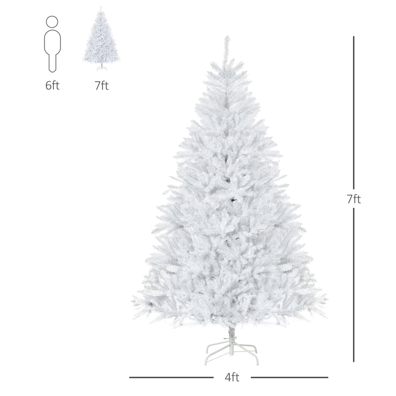 7ft White Artificial Christmas Tree & Stand - Seasonal Overstock