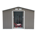 Storage Sheds, 9' x 6.4' Outdoor Garden Storage Shed with Dual Sliding Doors- Grey - Seasonal Overstock