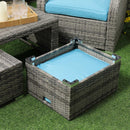 Balsam Cove 6pc Outdoor Wicker Sofa Chairs Table and Stool Patio Set - Sky Blue - Seasonal Overstock