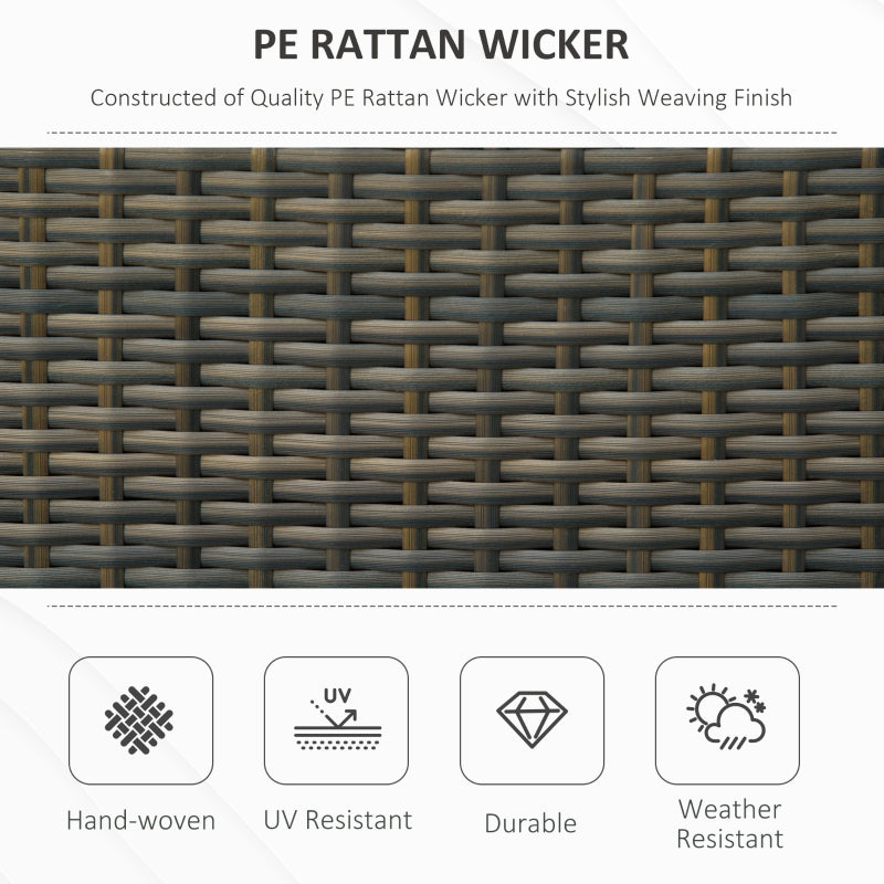 Blackwell Grove Outdoor Patio Storage Bench in PE Rattan Wicker - Grey - Seasonal Overstock