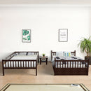 Chandler Full Over Full Wood Bunk Bed with Trundle Bed - Brown - Seasonal Overstock