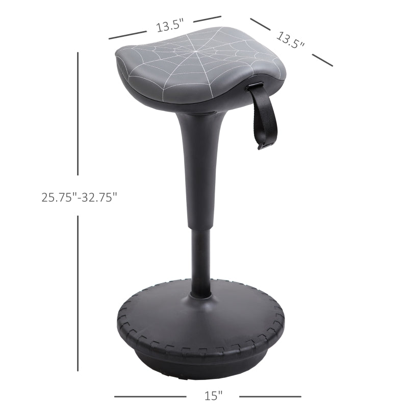 Grey Wobble Stool with Saddle Seat & Adjustable Height - 25.75" to 32.75" - Seasonal Overstock