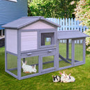 Coops & Hutches, Grey & White 58" Backyard Bunny Hutch - Seasonal Overstock
