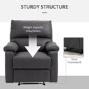 Huxley Upholstered Dark Grey Reclining Chair - Seasonal Overstock