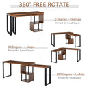 Libra Multi-Configuration Corner Desk with Shelves in Brown and Black - Seasonal Overstock