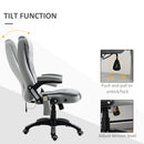 Maverick Luxury Executive Chair with Vibration Massage and Reclining - Grey Microfiber - Seasonal Overstock