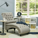 Chaise Lounge, Valencia Button Tufted Chaise Lounge Chair - Beige - Seasonal Overstock