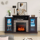 Townes Fireplace TV Stand with 16-Colour LED Backlights for TVs Up To 65-in - Dark Brown - Seasonal Overstock