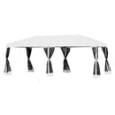 Canopy Tent, 10' x 20' Pop-Up Party Tent Gazebo with Removable Mesh Walls - White - Seasonal Overstock
