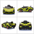 12V Kids Ride On Lamborghini SIAN with Parent Remote - Green - Seasonal Overstock