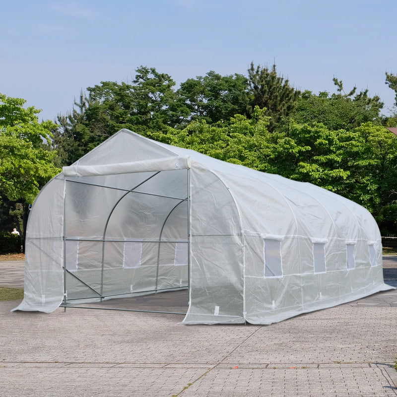 20 x 10 x 7ft Soft Cover Walk-In Greenhouse White - Seasonal Overstock