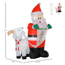 Christmas Decorations, 6ft Inflatable Santa with Naughty List & Goat - Seasonal Overstock