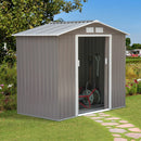 Storage Sheds, 7' x 4' Steel Outdoor Storage Shed - Grey - Seasonal Overstock