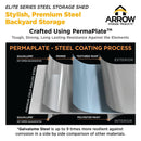 Storage Sheds, 8' x 6' Arrow Elite Steel Storage Shed - Anthracite - Seasonal Overstock