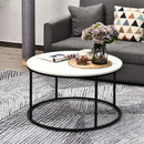 Cade Simple White Round Coffee Table - Seasonal Overstock