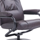 Kenton Faux Leather Chair and Ottoman - Brown - Seasonal Overstock