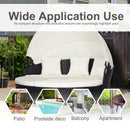 Paloma 4pc Outdoor Rattan Sofa Bed / Patio Conversation Set - Cream White - Seasonal Overstock