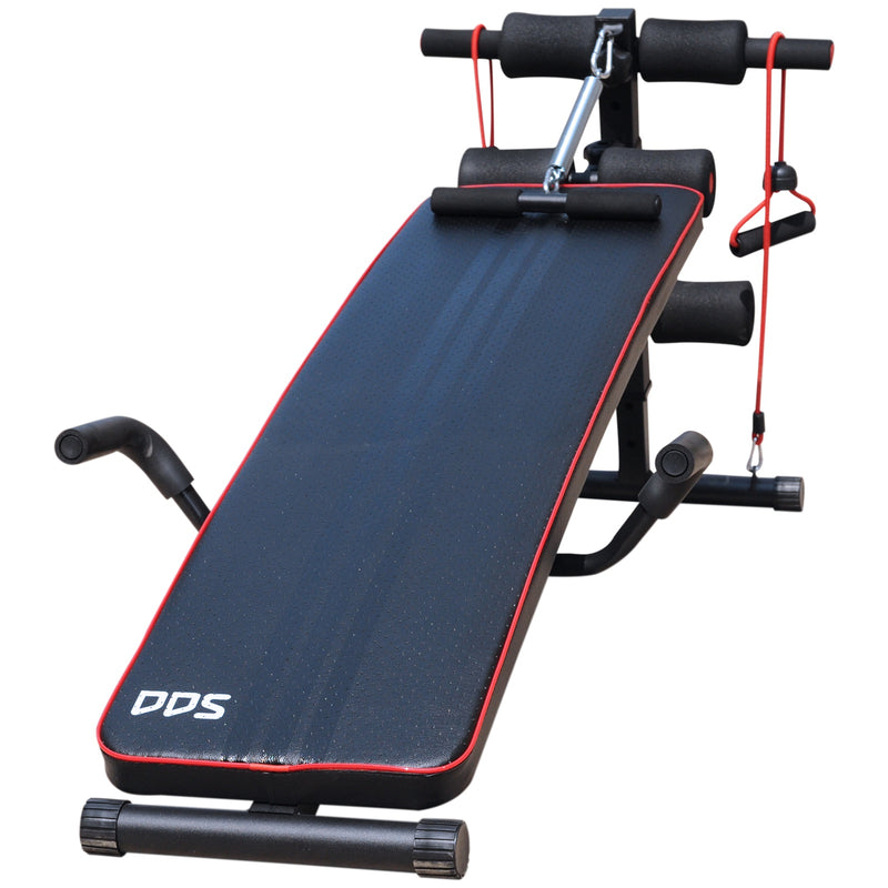 Adjustable Sit-Up Bench with Resistance Bands - Seasonal Overstock